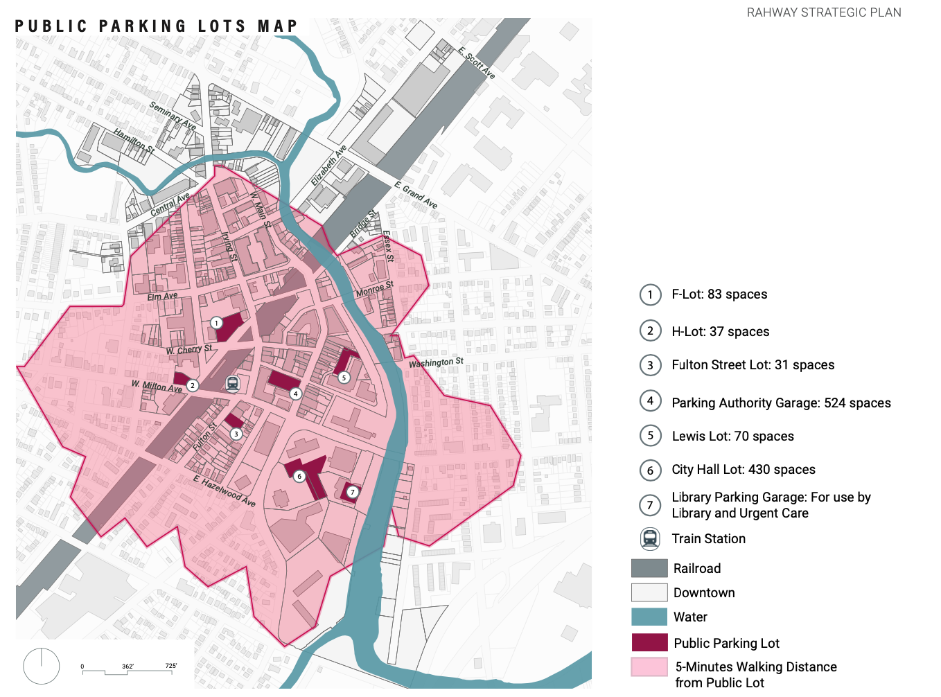 Rahway strategic vision plan - Public parking lots map - Rahway Rising